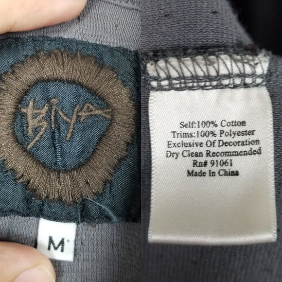 Biya Johnny Was Brown Floral Embroidered Waterfall Long Brown Cardigan Size M - Picture 14 of 15